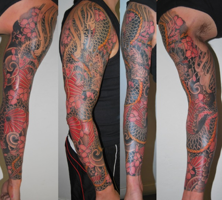tattoos/ - Japanese Dragon Sleeve Tattoo - 61633